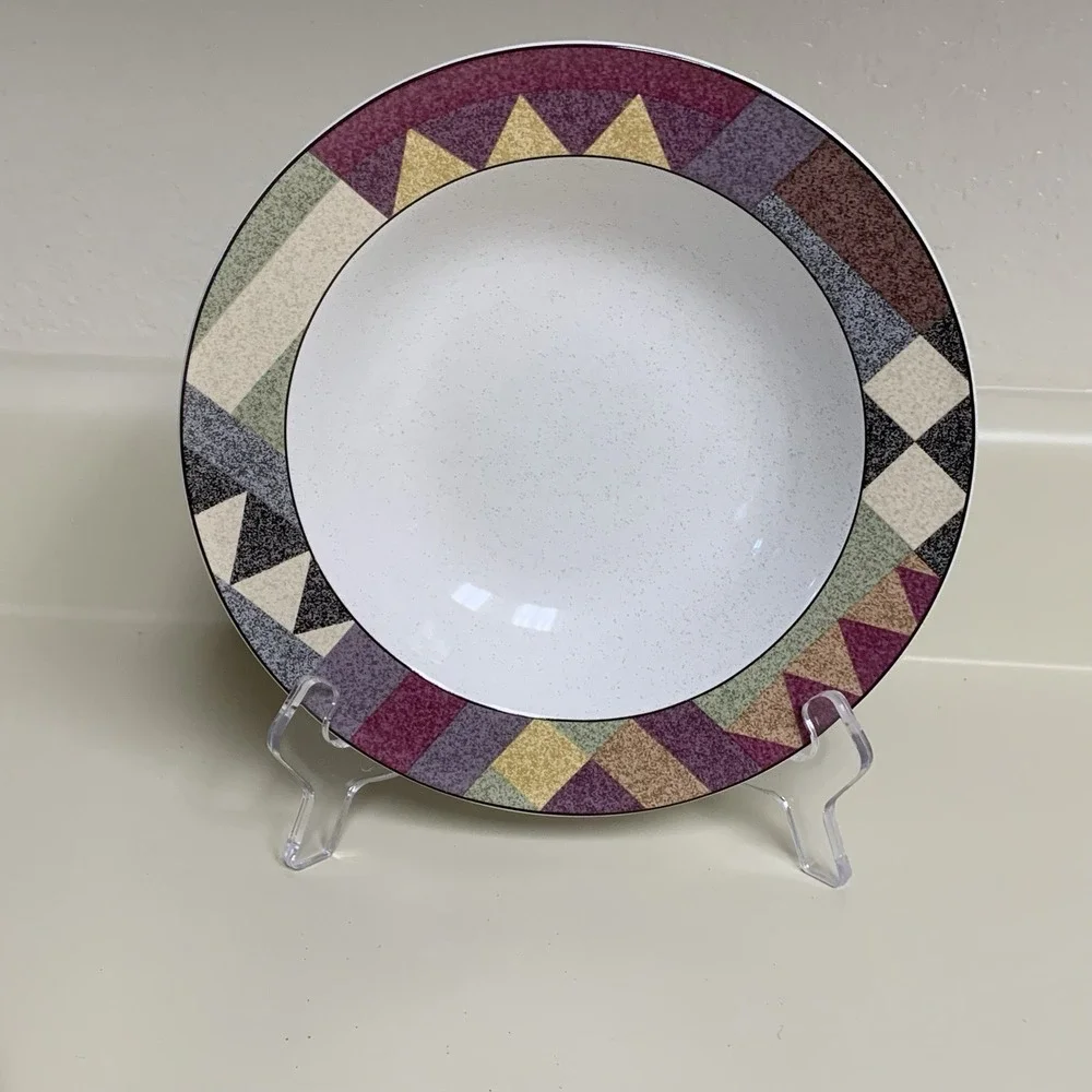Set of 3 Studio Nova Palm Desert Rimmed Soup Cereal Bowls ~8 1/4